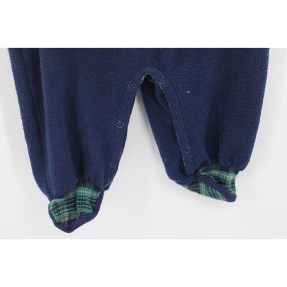CLASS CLUB BABY FLANNEL HOODED FOOTED BEAR OUTFIT SIZE 6/9M VINTAGE - Picture 4 of 7